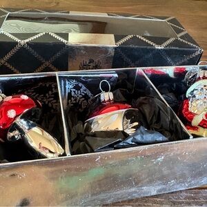 Brinks Red and Silver Holiday Ornament Trio